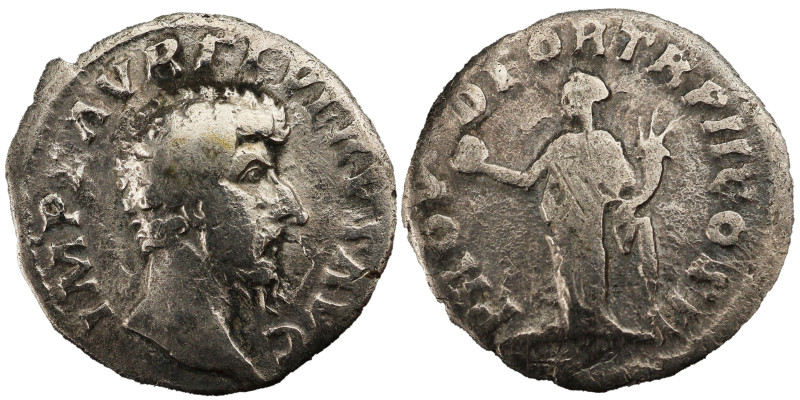 Lucius Verus AR Denarius, 161-162 AD. Obv: IMP L AVREL VERVS AVG: Head of Lucius...