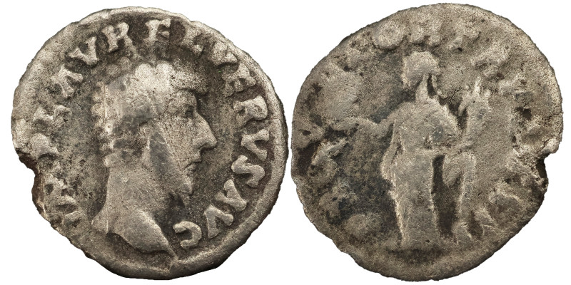 Lucius Verus AR Denarius, 161-162 AD. Obv: IMP L AVREL VERVS AVG: Head of Lucius...