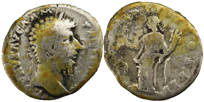 Lucius Verus AR Denarius, 166-167 AD. Obv: L VERVS AVG ARM PARTH MAX: Head of Lu...