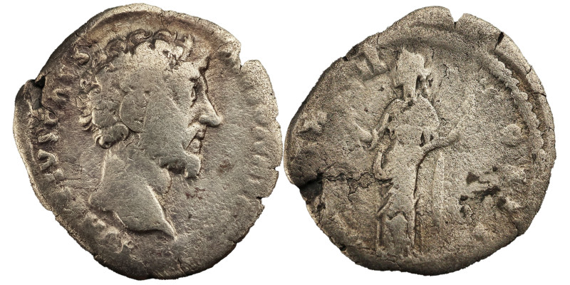 Marcus Aurelius AR Denarius, 161-180 AD. - 2.56g, 17mm