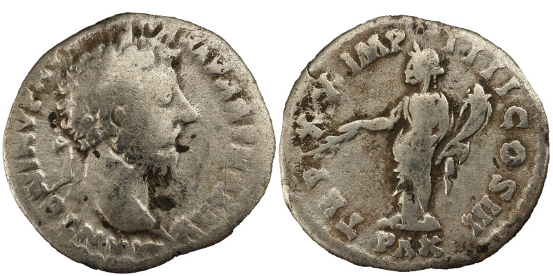 Marcus Aurelius AR Denarius, 166 AD. Obv: M ANTONINVS AVG ARM PARTH MAX: Head of...