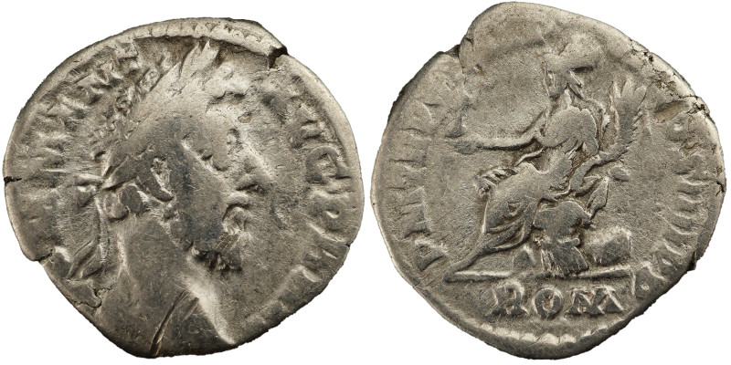 Commodus AR Denarius, 184-185 AD. Obv: COMM ANT AVG P BRIT: Head of Commodus, la...