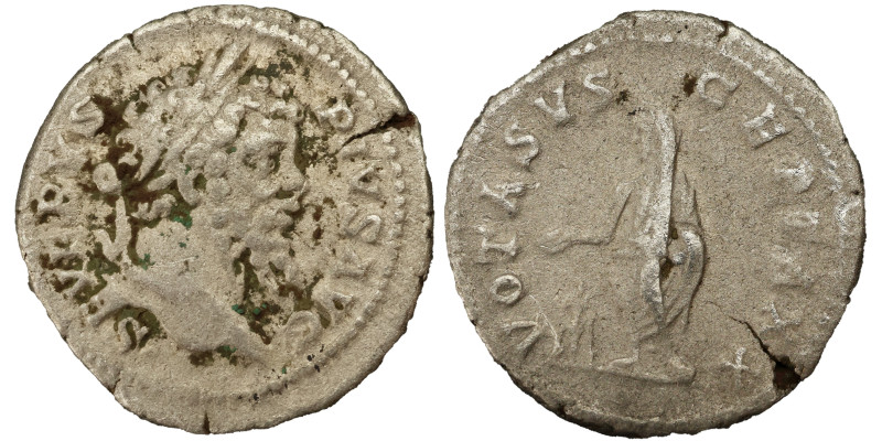 Septimius Severus AR Denarius, 202-210 AD. Obv: SEVERVS PIVS AVG: Head of Septim...