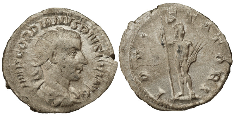 Gordian III Antoninianus 243-244 AD. Obv: IMP GORDIANVS PIVS FEL AVG: Bust of Go...