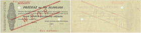 Przekaz, 50 milionów marek 1923 - WZÓR - No 0347673 - MAŁA PERFORACJA