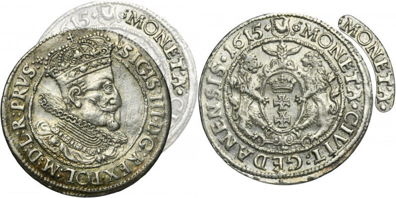 Sigismund III Vasa, 1/4 Thaler Danzig 1615 - UNLISTED, MONET•A Unlisted variety&...