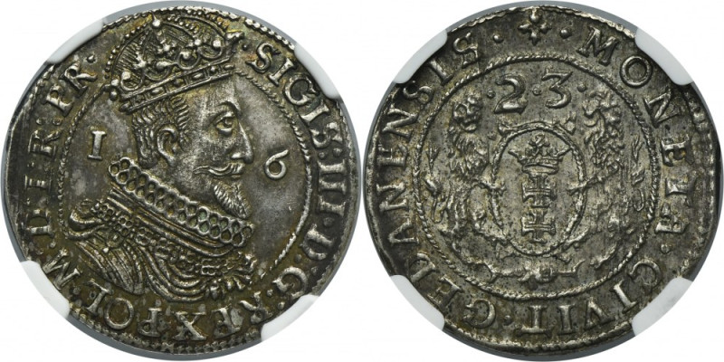 Sigismund III Vasa, 1/4 Thaler Danzig 1623 - PR• - NGC MS62 Variety with ending ...