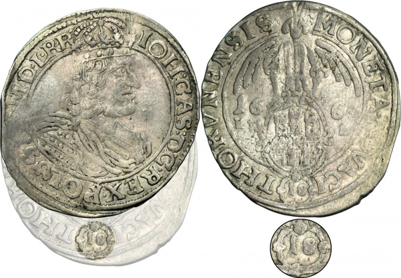 John II Casimir, 1/4 Thaler 1664 HDL - EXTREMELY RARE The rarest variety of the ...