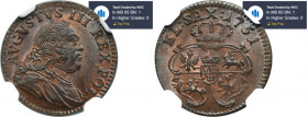 Augustus III of Poland, Schilling Grünthal 1751 - NGC MS65 BN MAX - JEDYNY R