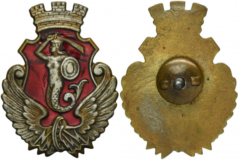 Cap badge Warsaw Trams Pre-war badge for the cap of a Warsaw tram conductor. Dim...