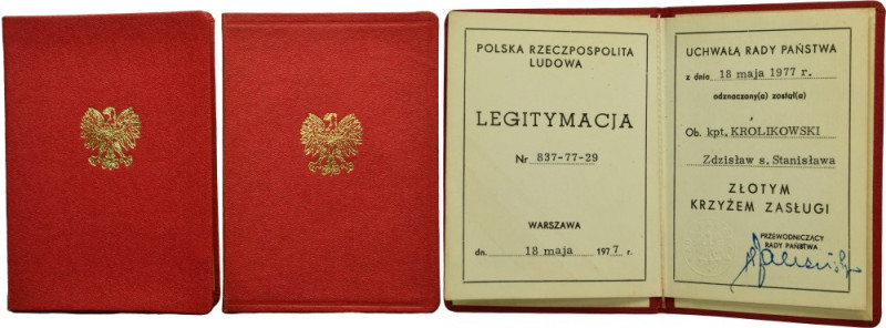 PRL, Lot of ID cards after captain Zdzisław Królikowski (2 pcs.) The lot consist...