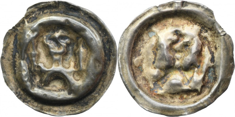 Silesia, Bracteate 13th century Rare Silesian bracteate with unknown attribution...