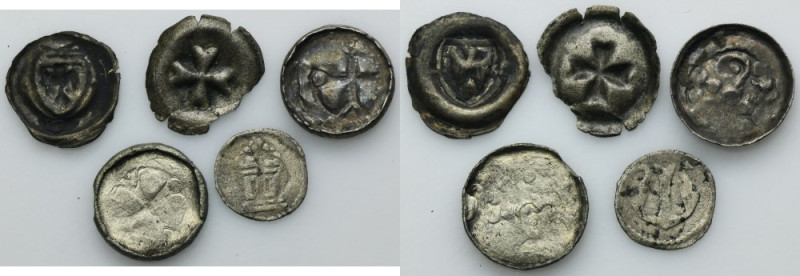 Lot, Teutonic Order, Germany and Silesia, Pfennig, Denarius and Heller (5 pcs.) ...