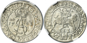 Sigismund II August, 3 Groschen Vilnius 1562 - L/LI - NGC AU DETAILS