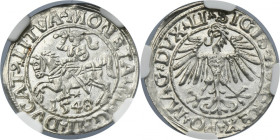 Sigismund II August, 1/2 Groschen Vilnius 1548 - LI/LITVA - NGC MS63