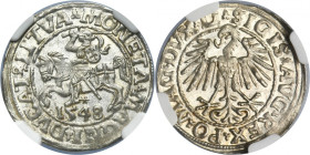 Sigismund II August, 1/2 Groschen Vilnius 1548 - LI/LITVA - NGC MS63