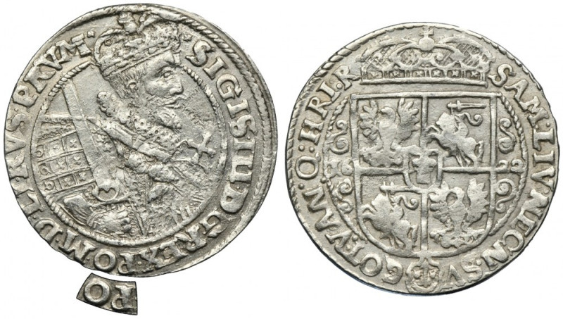 Sigismund III Vasa, 1/4 Thaler Bromberg 1622 - PRV M - RARE, PO Rare variety wit...