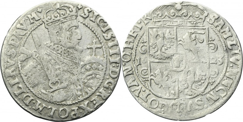 Sigismund III Vasa, 1/4 Thaler Bromberg 1623 - PRV M Variety with ending of the ...