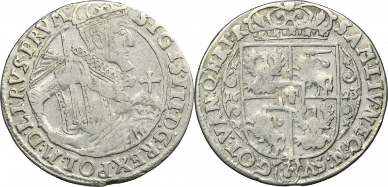 Sigismund III Vasa, 1/4 Thaler Bromberg 1623 - PRV M Variety with ending of the ...