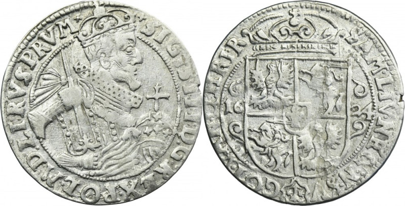 Sigismund III Vasa, 1/4 Thaler Bromberg 1624 - PRV M Variety with ending of the ...