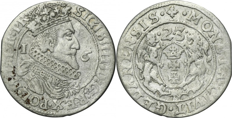 Sigismund III Vasa, 1/4 Thaler Danzig 1623 - PR• Variety with ending of the obve...