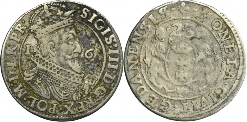 Sigismund III Vasa, 1/4 Thaler Danzig 1623 - PR• Variety with ending of the obve...