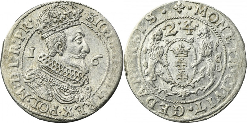 Sigismund III Vasa, 1/4 Thaler Danzig 1624/3 - PR• Variety with ending of the ob...