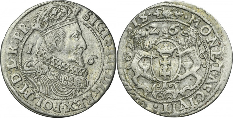 Sigismund III Vasa, 1/4 Thaler Danzig 1626/5 - PR• Variety with PR• ending the o...