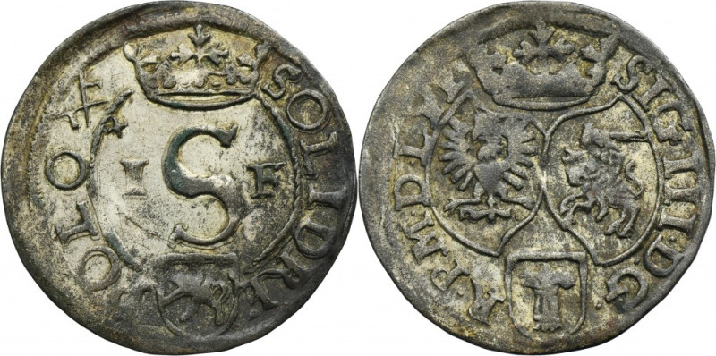 Sigismund III Vasa, Schilling Posen 1591 IF - corrected date Variety with a corr...