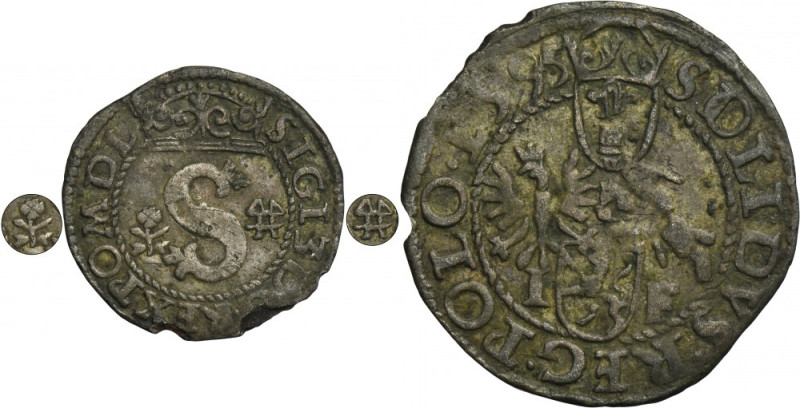 Sigismund III Vasa, Schilling Fraustadt 1595 - VERY RARE, flower and grate Very ...