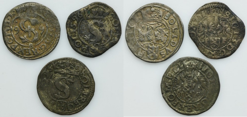 Lot, Sigismund III Vasa, Schilling (3 pcs.) Lot of three schillings of Sigismund...