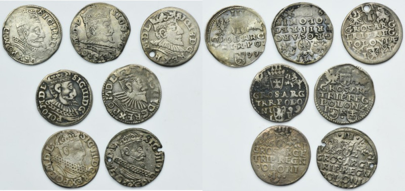 Lot, Sigismund III Vasa, 3 Groschen (7 pcs.) Lot of seven 3 groschen of Sigismun...