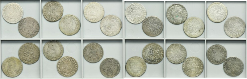 Lot, John II Casimir, 6 Groschen (12 pcs.) Lot of 12 pieces of 6 groschen coins ...