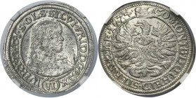 Silesia, Duchy of Oels, Sylvius Friedrich, 6 Kreuzer Oels 1674 SP - NGC MS62