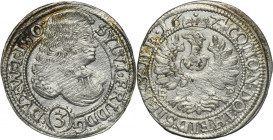 Silesia, Duchy of Oels, Sylvius Friedrich, 6 Kreuzer Oels 1674 SP