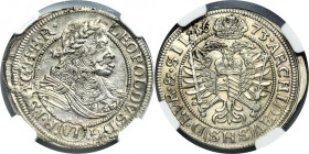 Silesia, Habsburg rule, Leopold I, 6 Kreuzer Breslau 1673 SHS - NGC MS63