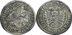 Silesia, Habsburg rule, Leopold I, 6 Kreuzer Breslau 1673 SHS