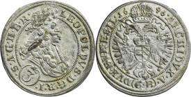 Silesia, Habsburg rule, Leopold I, 3 Kreuzer Brieg 1696 CB