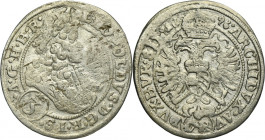 Silesia, Habsburg rule, Leopold I, 3 Kreuzer Brieg 1696 CB