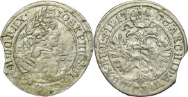 Silesia, Habsburg rule, Joseph I, 3 Kreuzer Brieg 1706 CB