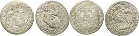 Lot, Silesia, Habsburg rule, Leopold I, 3 Kreuzer Brieg (2 pcs.)