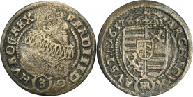 Silesia, Hasburg rule, Ferdinand III, 3 Kreuzer Glatz 1637 HR
