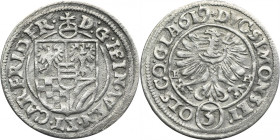 Silesia, Duchy of Munsterberg-Oels, Heinrich Wenceslaus and Karl Friedrich, 3 Kreuzer Oels 1619 - BH R