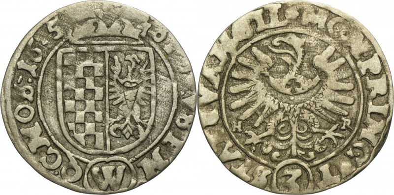 Silesia, Evangelical States, 3 Kreuzer Breslau 1635 HR - RARE Rare variety with ...