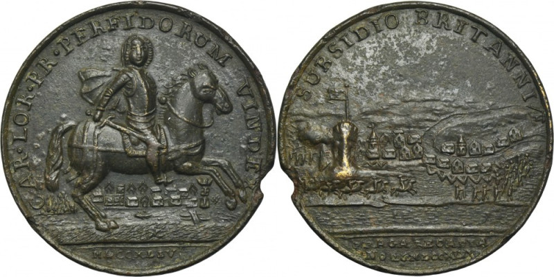 Silesia, Habsburg rule, Maria Theresa, Medal capture of Prague 1744 Issue to com...