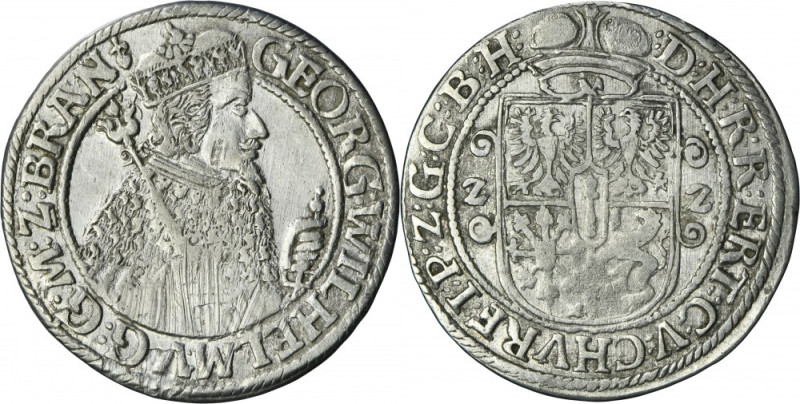 Duchy of Prussia, Georg Wilhelm, 1/4 Thaler Königsberg 1622 Variety with the end...