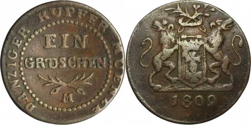 Free City of Danzig, Groschen 1809 M On the reverse, initial M of Jan Ludwik May...