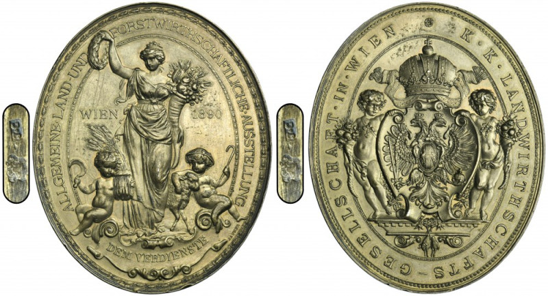 Austria, Silver Medal of Merit, General Exhibition of Earth and Forestry 1890 Ra...