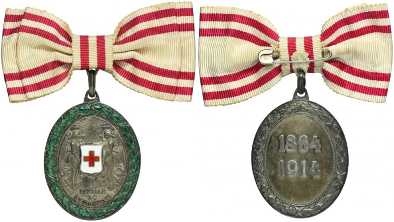 Austria-Hungary, Silver Badge of Honour of the Red Cross with War Decoration Bad...