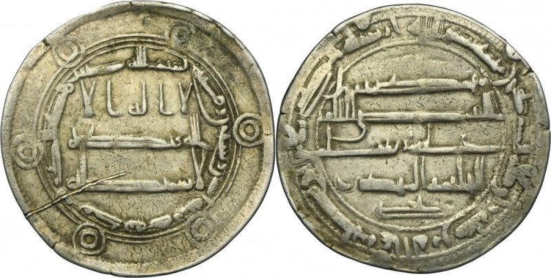 Abbasid, al-Mahdi, Dirham Obverse scratched. Abbasid al-Mahdi 158–169 AH (775-78...